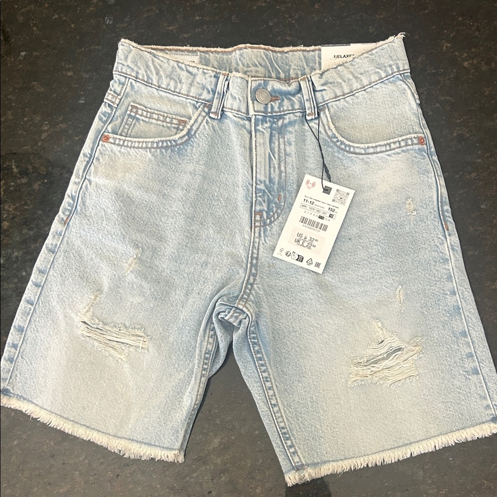 NWT Zara boys relaxed fit denim shorts